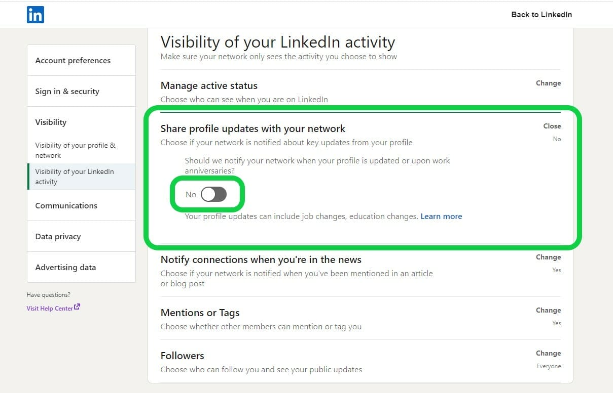 How To Update LinkedIn Profile Without Notifying Contacts | Engage AI