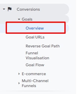 goals overview in google analytics