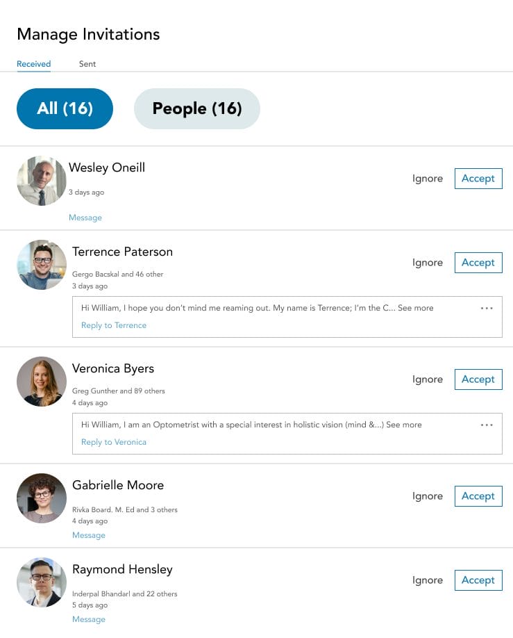 linkedin connection requests