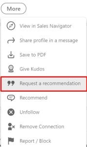 request a recommendation on linkedin