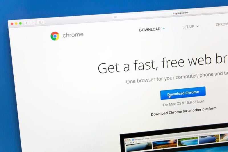 google chrome website on a computer screen