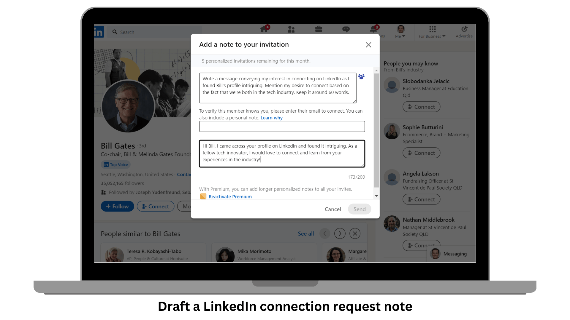 Linkedin Connection Request Note